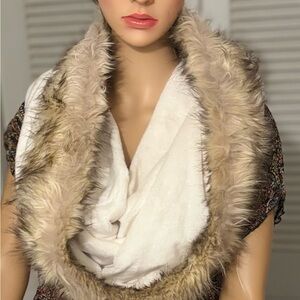 Vintage Dennis Basso fur lined hood / scarf